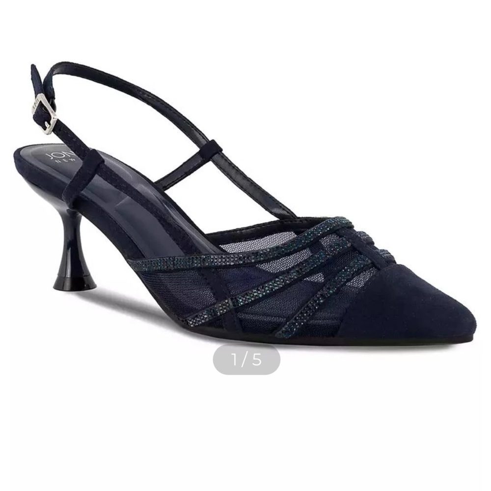 Jones New York Navy Slingback Kitten Heel Pumps